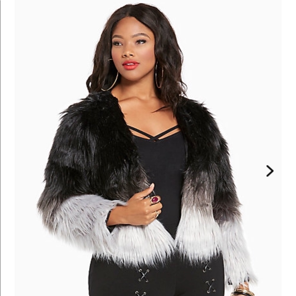 Torrid Ombré Faux Fur Coat Size 3